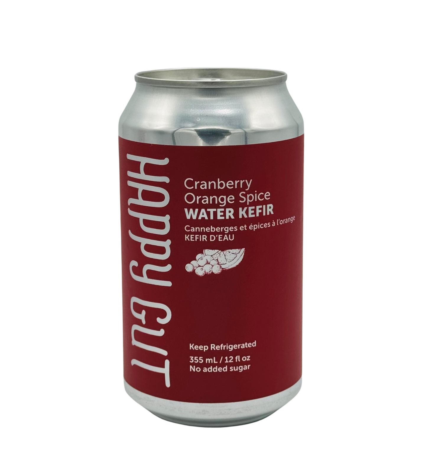Cranberry Orange Spice Canned Water Kefir