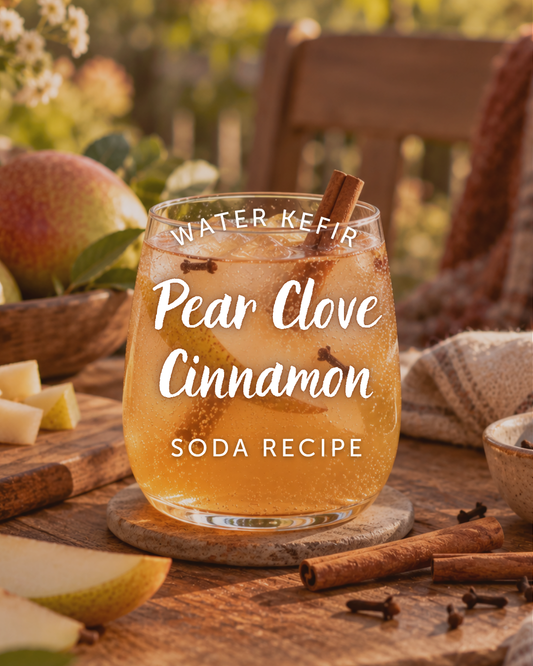 Pear Clove Cinnamon Water Kefir Soda