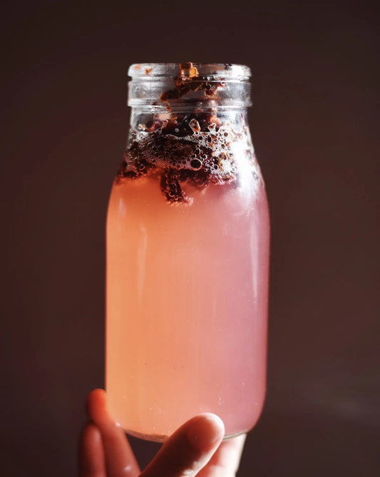 Pink Hibiscus Water Kefir Soda Recipe - Happy Gut Pro