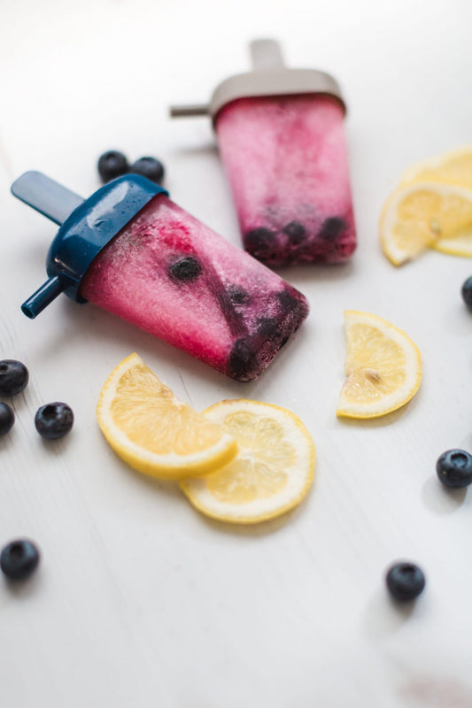 Lemon Blueberry Water Kefir Popsicles