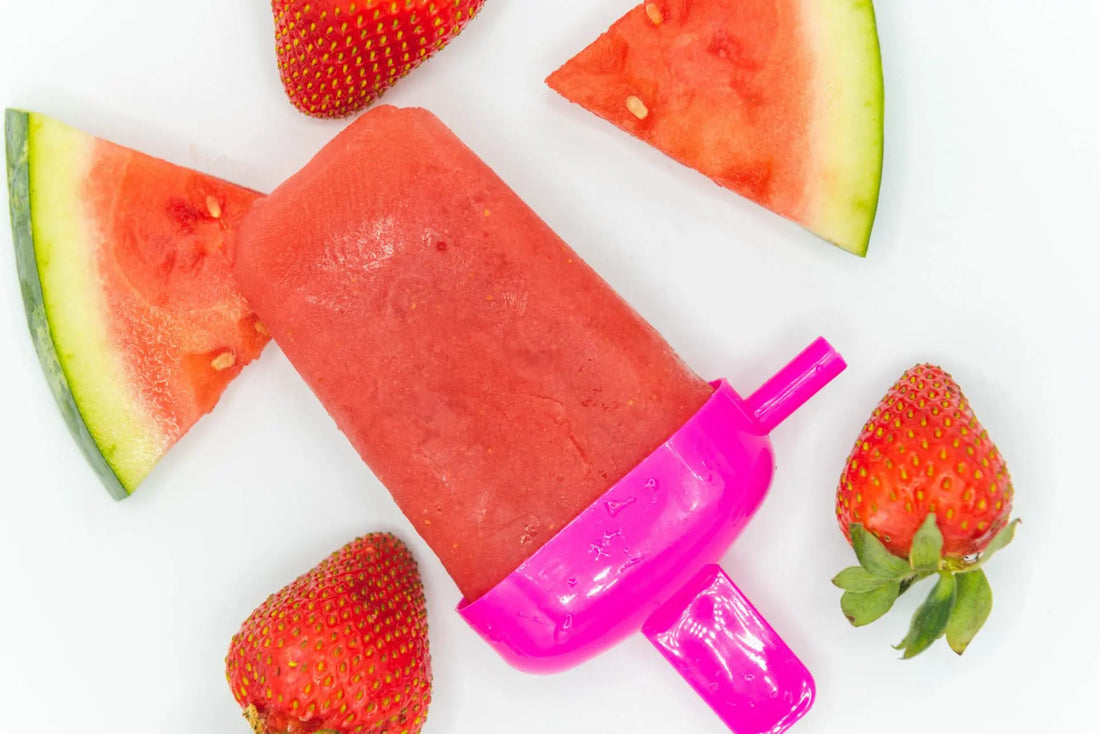 Watermelon Strawberry Water Kefir Popsicles - Happy Gut Pro