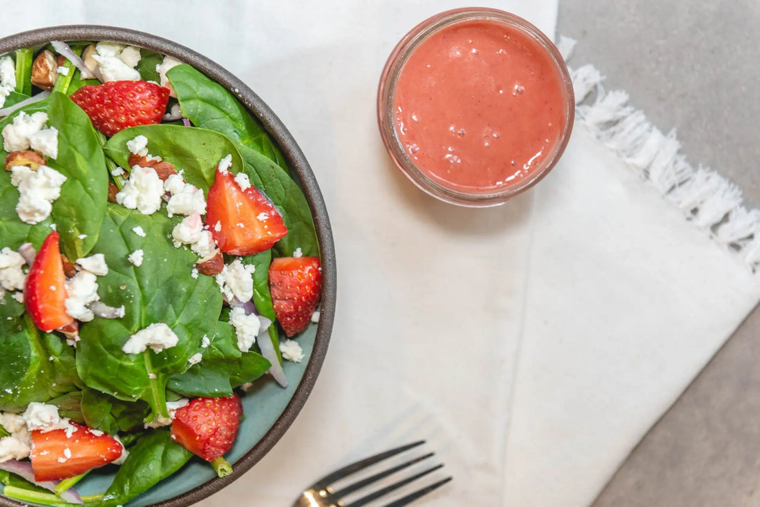 Strawberry Water Kefir Salad Dressing - Happy Gut Pro