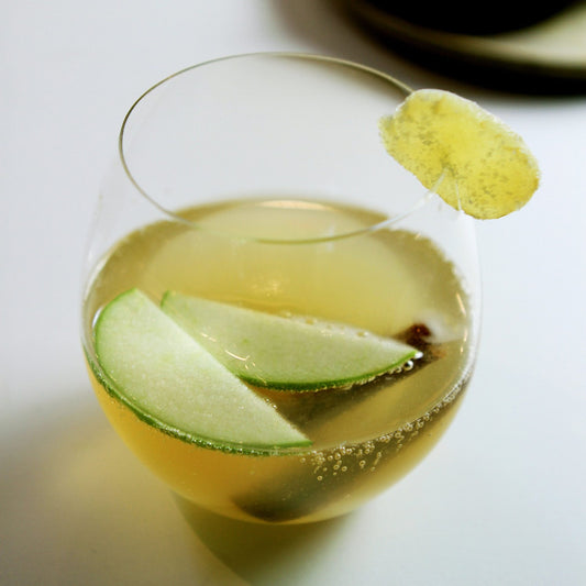 Spiced Rum Apple Ginger Water Kefir Cocktail