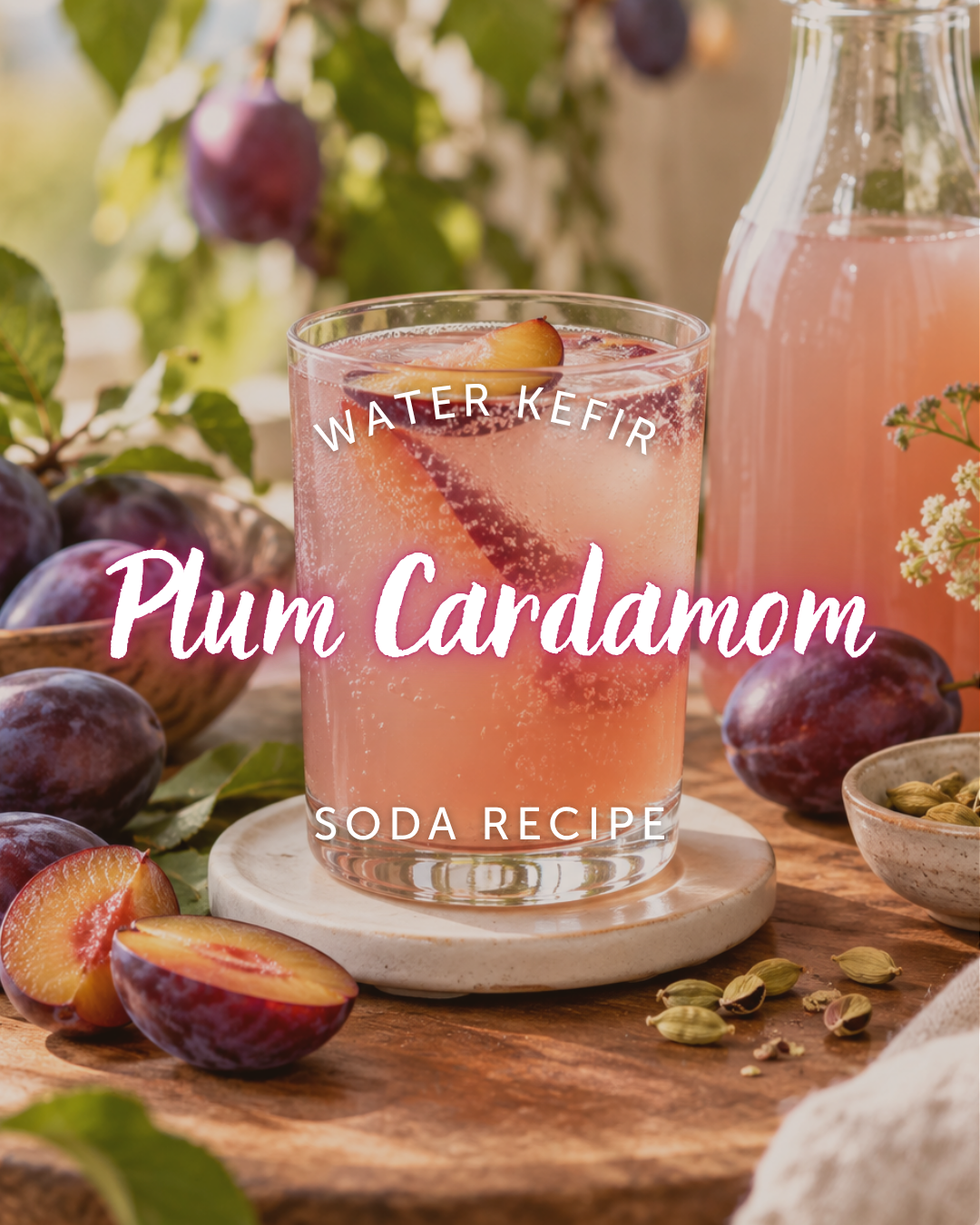 Plum Cardamom Water Kefir Soda