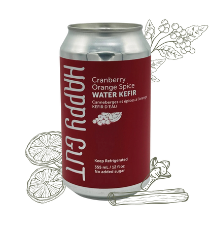 Cranberry Orange Spice Canned Water Kefir
