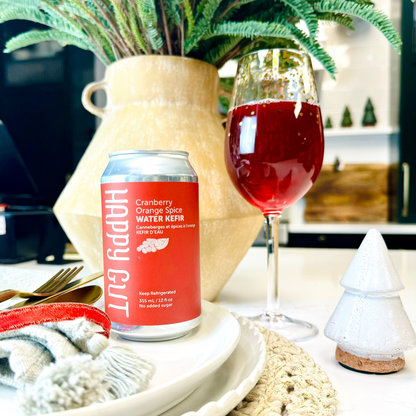 Cranberry Orange Spice Canned Water Kefir