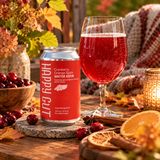 Cranberry Orange Spice Water Kefir Soda